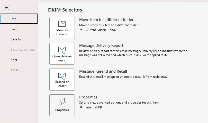 Outlook DKIM selector