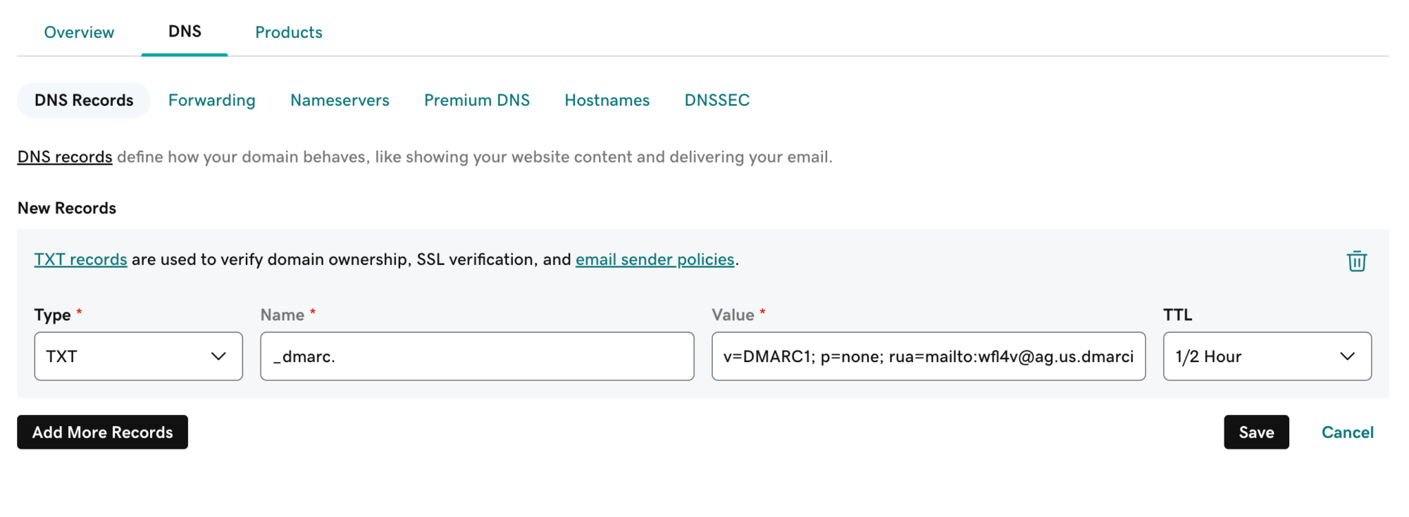 How to publish a dmarc record with godaddy dmarcian