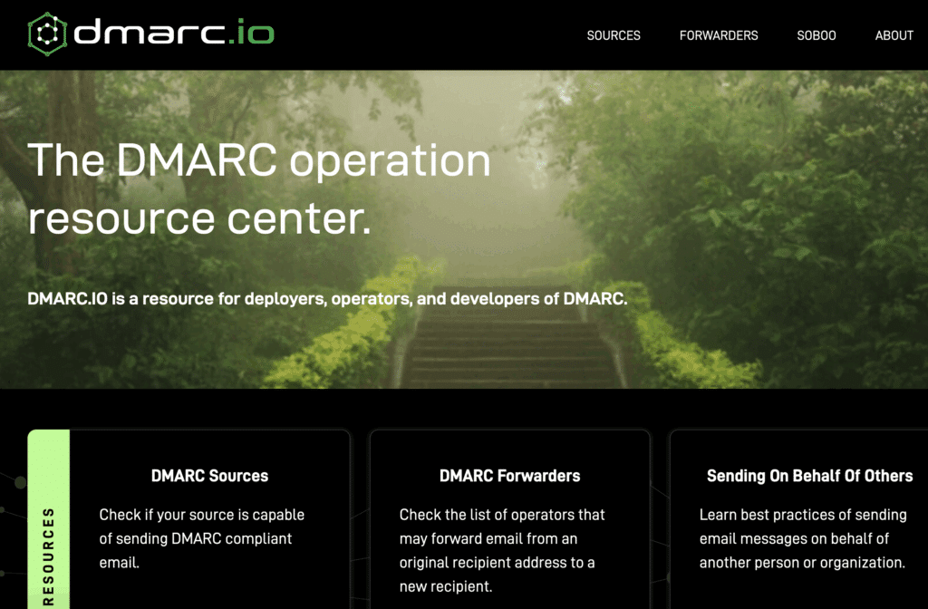 dmarc.io homepage screenshot