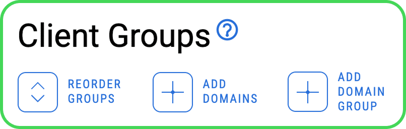 Client Groups menu