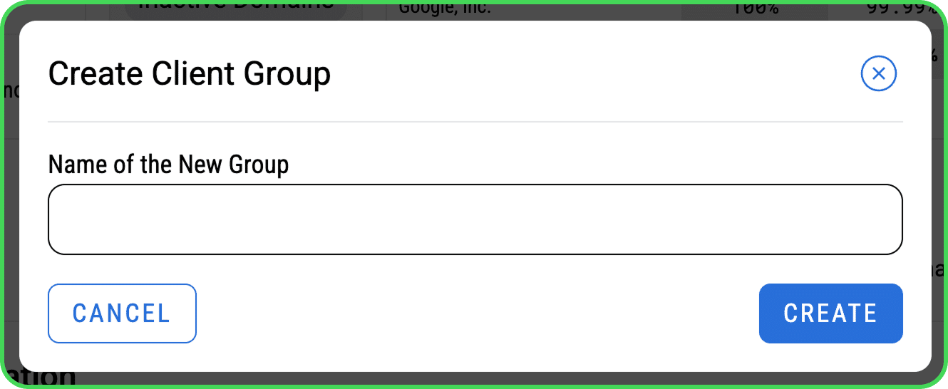 Client Group creation prompt