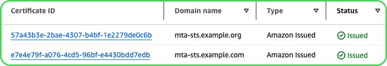 AWS MTA-STS dmarc dmarcian